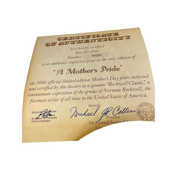 Norman Rockwell Mothers Day Plate 1980 A Mothers Pride Knowles Fine China Limite - Picture 6 of 8